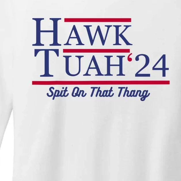 Hawk Tuah 24 Spit On That Thang Womens CVC Long Sleeve Shirt