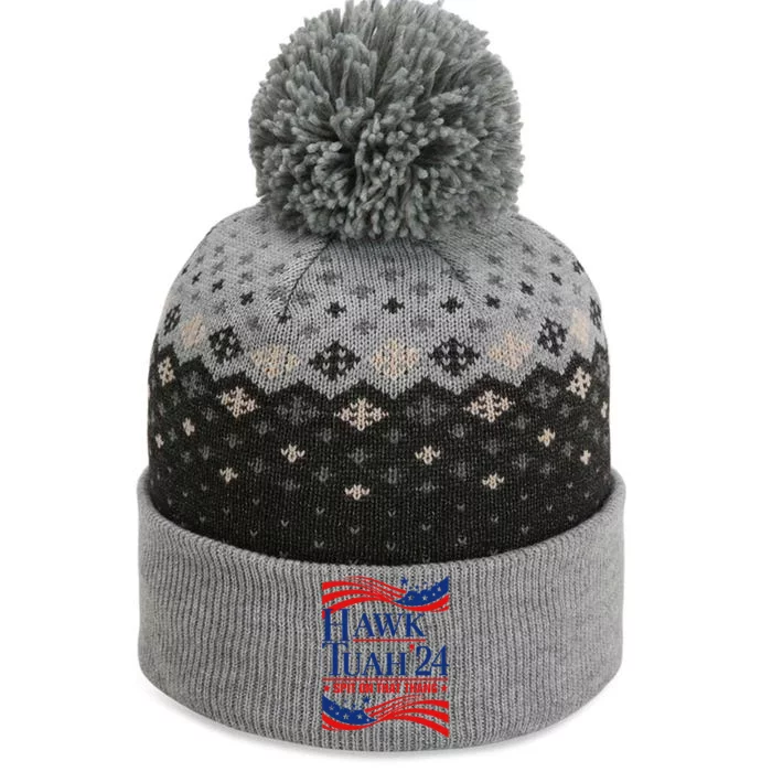 Hawk Tauh 24 Usa Flag Meme Quote The Baniff Cuffed Pom Beanie