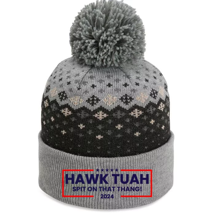 Hawk Tuah 24 Spit On That Thang Funny Saying The Baniff Cuffed Pom Beanie