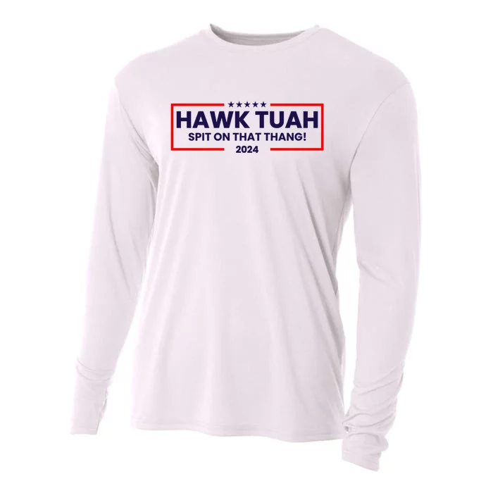 Hawk Tuah 24 Spit On That Thang Funny Saying Cooling Performance Long Sleeve Crew