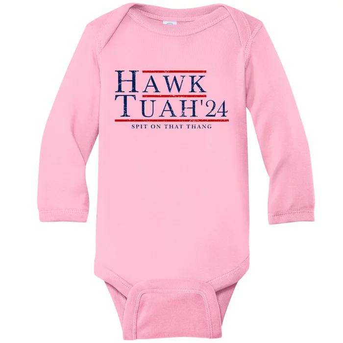 Hawk Tuah 24 Spit On That Thang Baby Long Sleeve Bodysuit