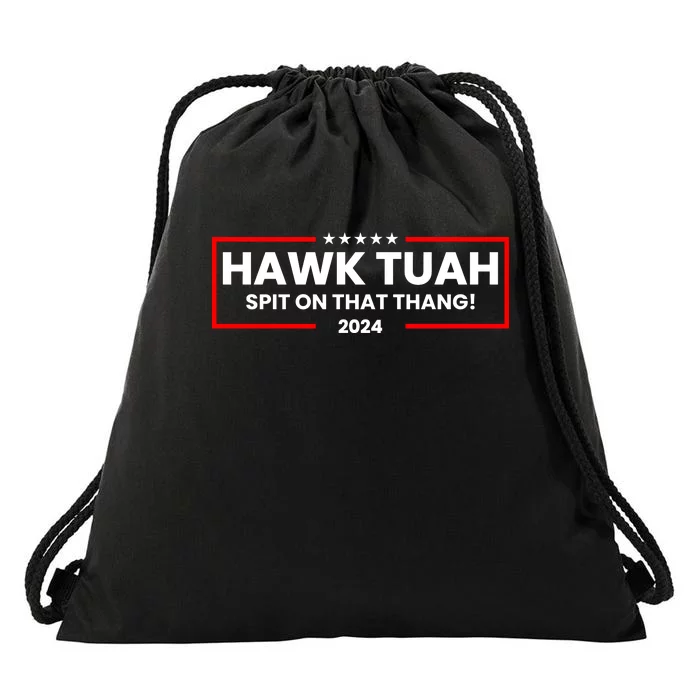 Hawk Tuah 24 Spit On That Thang Funny Saying Drawstring Bag