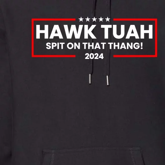 Hawk Tuah 24 Spit On That Thang Funny Saying Premium Hoodie