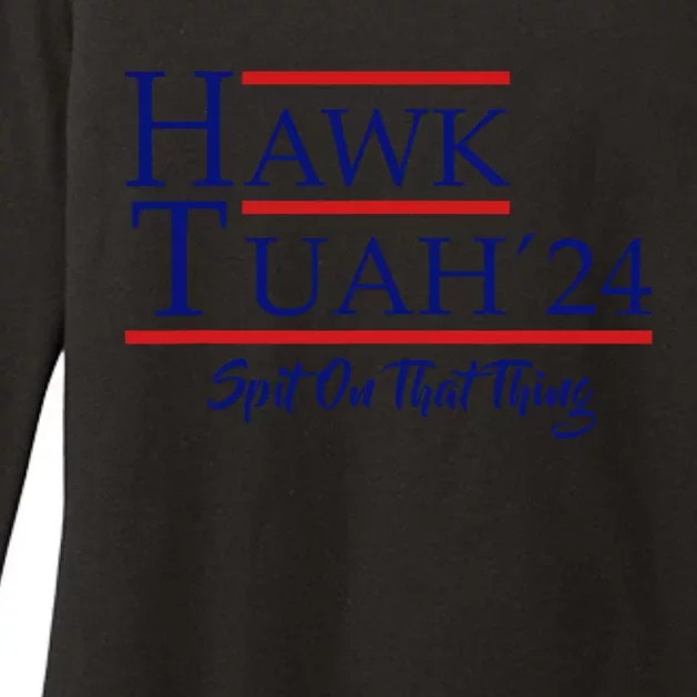 Hawk Tuah 24 Spit On That Thang Womens CVC Long Sleeve Shirt