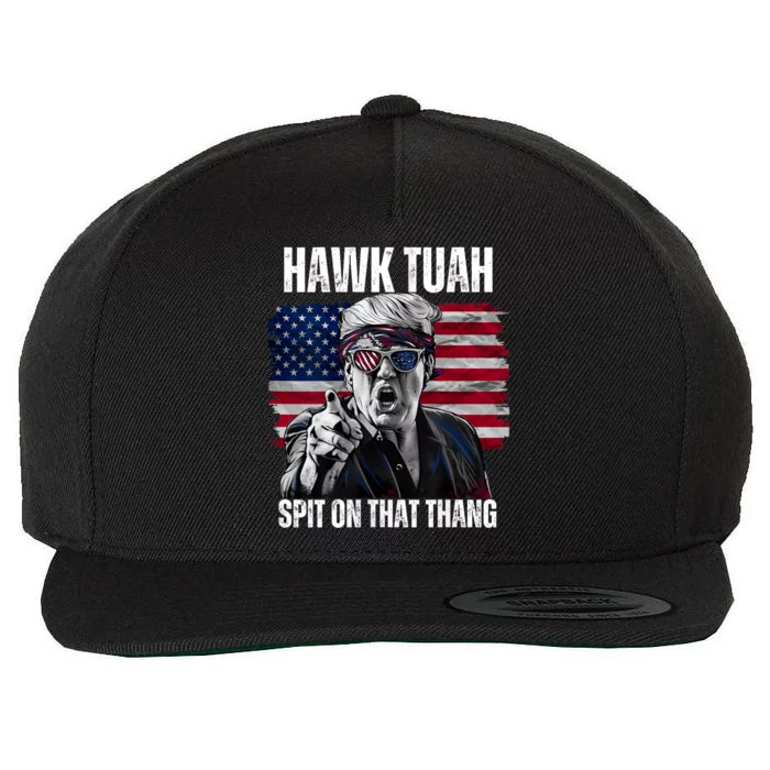 Hawk Tuah 24 Spit On That Thang Hawk Tush For President 2024 Election Parody Wool Snapback Cap