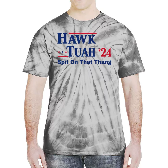 Hawk Tuah 2024 Funny Spit Design Tie-Dye T-Shirt