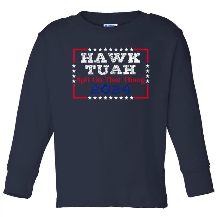 Hawk Thua 2024 Us Flag Color Viral Meme President Election Toddler Long Sleeve Shirt