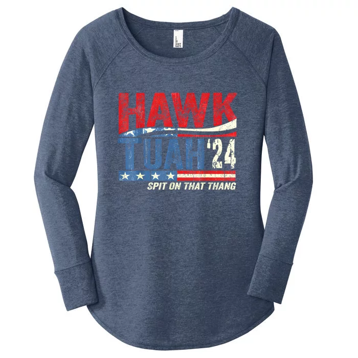 Hawk Tuah 24 Spit On That Thang Gift Women's Perfect Tri Tunic Long Sleeve Shirt