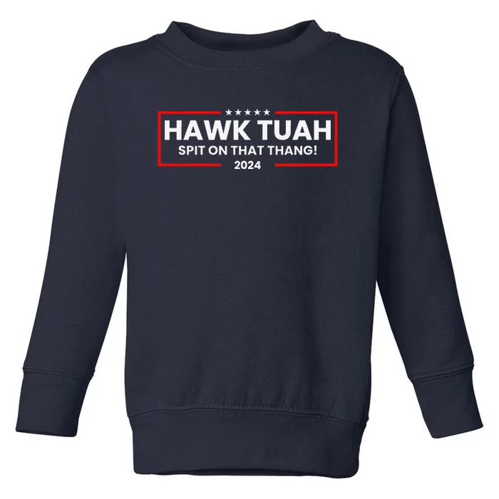 Hawk Tuah 24 Spit On That Thang Toddler Sweatshirt