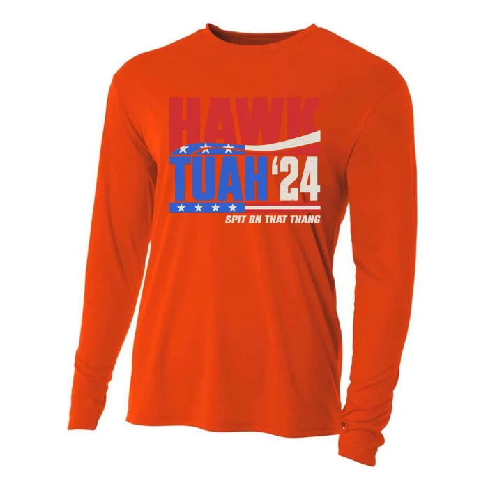 Hawk Tuah 2024 Spit On That Thang Cooling Performance Long Sleeve Crew