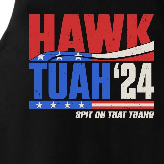 Hawk Tuah 2024 Spit On That Thang Ladies Tri-Blend Wicking Tank