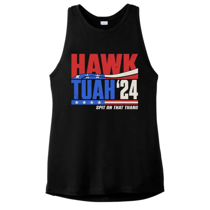 Hawk Tuah 2024 Spit On That Thang Ladies Tri-Blend Wicking Tank