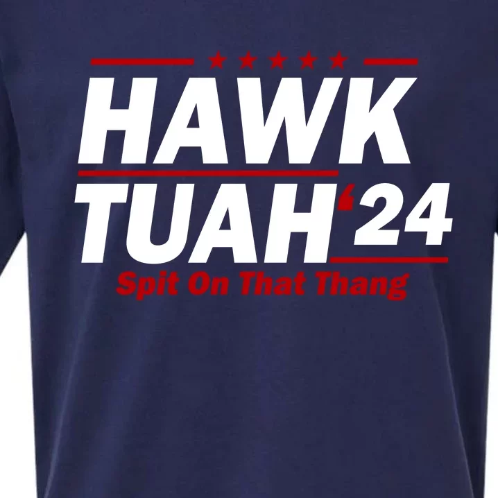 Hawk Tuah 24 Spit On That Thang Funny Saying Sueded Cloud Jersey T-Shirt