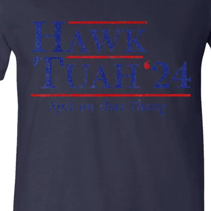 Hawk Tuah 24 Spit On That Thang V-Neck T-Shirt