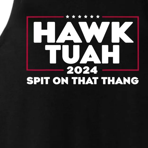 Hawk Tuah 24 Spit On That Thang Funny Saying Ladies Tri-Blend Wicking Tank