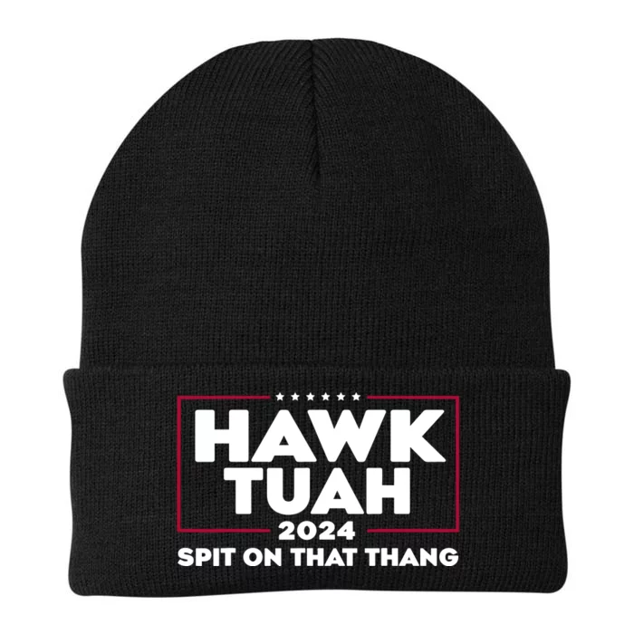 Hawk Tuah 24 Spit On That Thang Funny Saying Knit Cap Winter Beanie