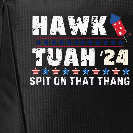 Hawk Tuah 24 Spit On That Thang America Funny Trending Meme City Backpack