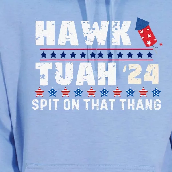 Hawk Tuah 24 Spit On That Thang America Funny Trending Meme Unisex Surf Hoodie