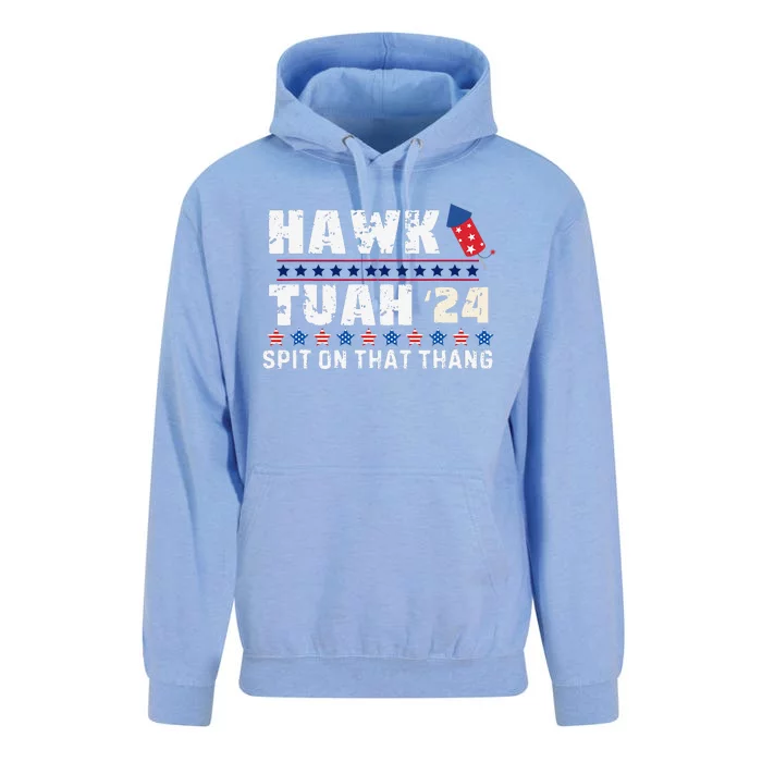 Hawk Tuah 24 Spit On That Thang America Funny Trending Meme Unisex Surf Hoodie