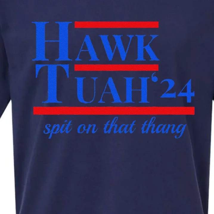 Hawk Tuah 24 Spit On That Thang Funny Meme Sueded Cloud Jersey T-Shirt