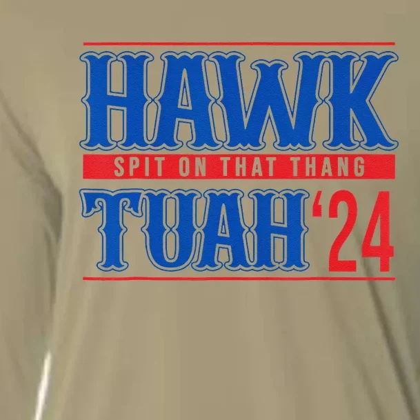 Hawk Tuah 24 Spit On That Thang Funny Sayings Cooling Performance Long Sleeve Crew