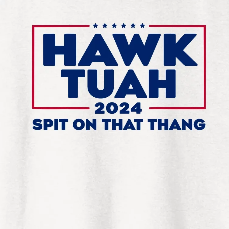 Hawk Tuah 24 Spit On That Thang Funny Saying Women's Crop Top Tee