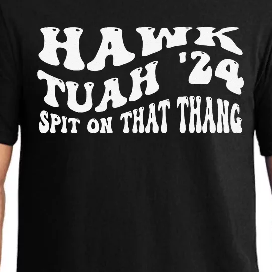 Hawk Tuah 24 Spit On That Thang Groovy Funny Pajama Set