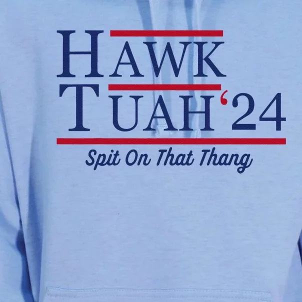 Hawk Tuah 24 Spit On That Thang Hawk Tuah 2024 Hawk Tush Unisex Surf Hoodie