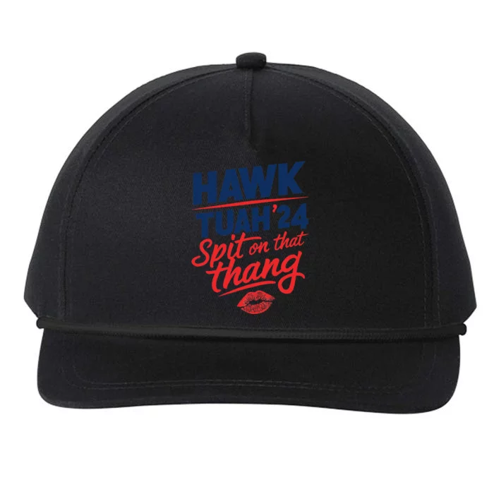 Hawk Tuah 24 Spit On That Thang Hawk Tuah 2024 Hawk Tush Snapback Five-Panel Rope Hat