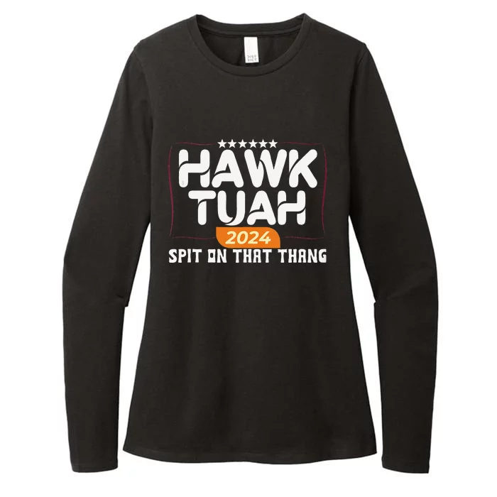 Hawk Tuah 24 Spit On That Thang Hawk Tush 2024 Funny Quote Womens CVC Long Sleeve Shirt