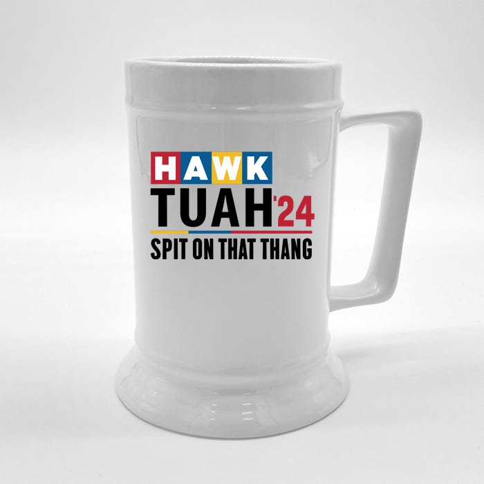 Hawk Tuah 24 Spit On That Thang Funny Saying Front & Back Beer Stein