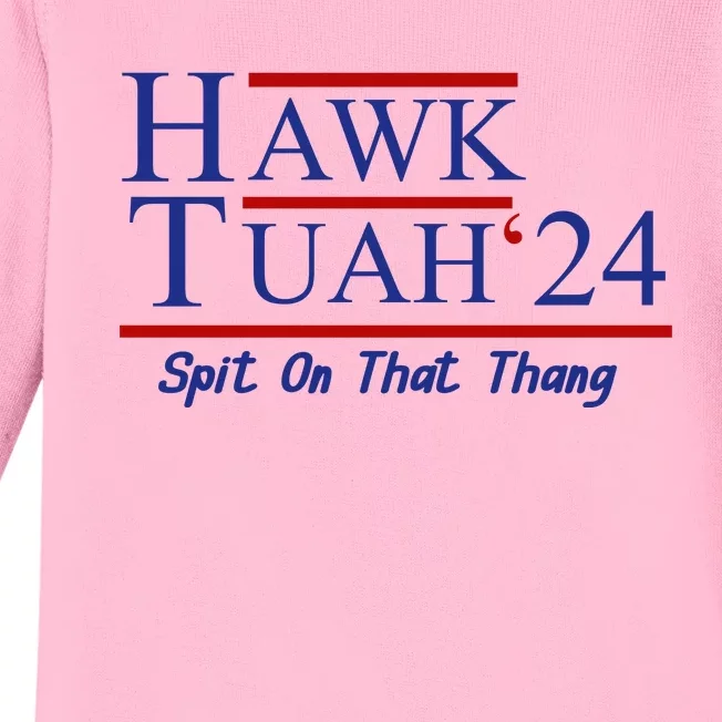 Hawk Tuah 24 Spit On That Thang Baby Long Sleeve Bodysuit