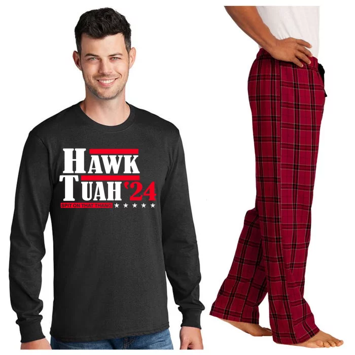 Hawk Tuah 24 Spit On That Thang Long Sleeve Pajama Set