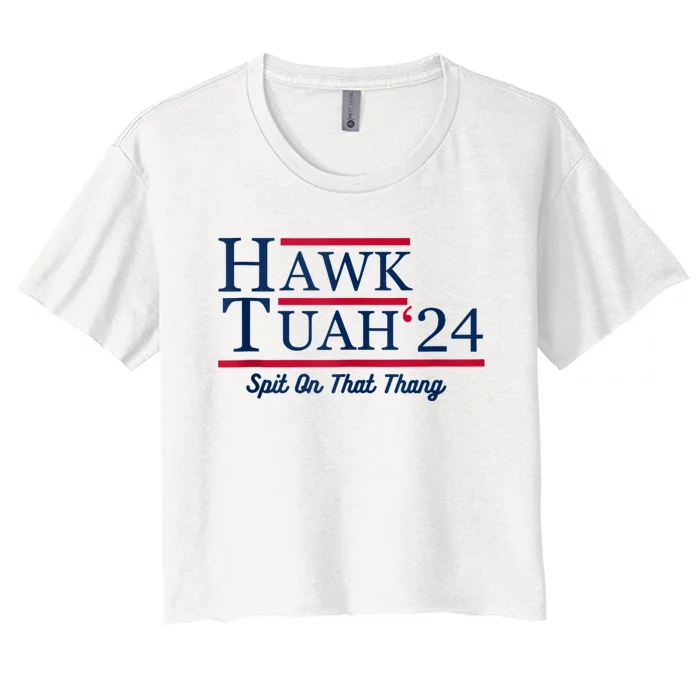 Hawk Tuah 24 Spit On That Women's Crop Top Tee