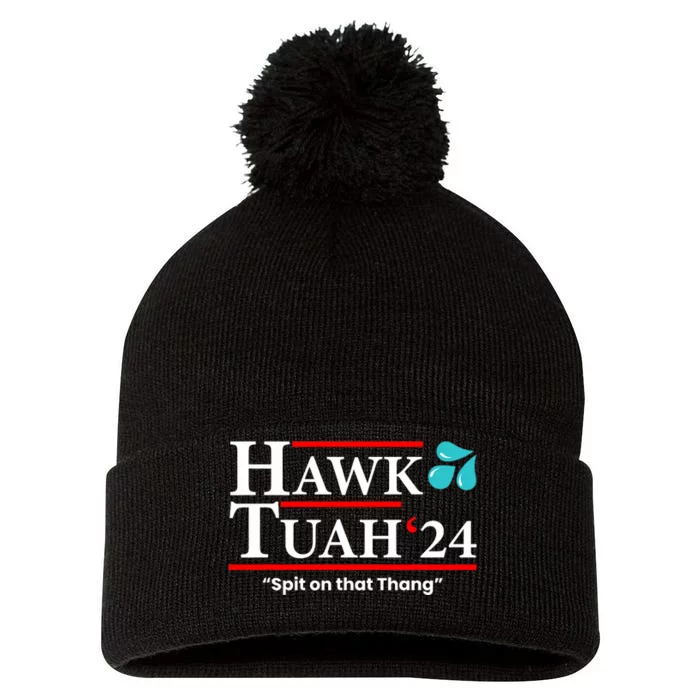 Hawk Tuah 24 Spit On That Thang Pom Pom 12in Knit Beanie