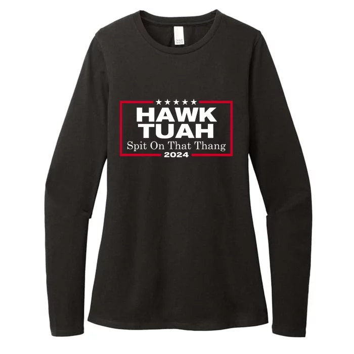 Hawk Tuah 24 Spit On That Thang Womens CVC Long Sleeve Shirt