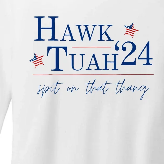 Hawk Tuah 24 Spit On That Thang Womens CVC Long Sleeve Shirt