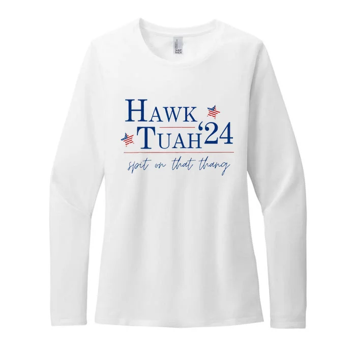 Hawk Tuah 24 Spit On That Thang Womens CVC Long Sleeve Shirt