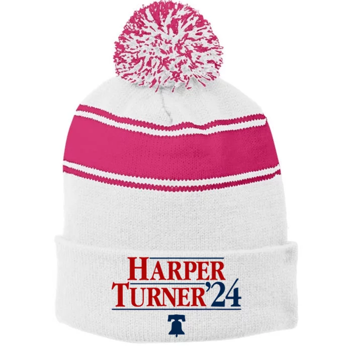 Harper Turner ’24 Stripe Pom Pom Beanie