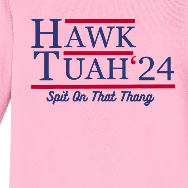 Hawk Tuah 24 Spit On That Thang Baby Long Sleeve Bodysuit