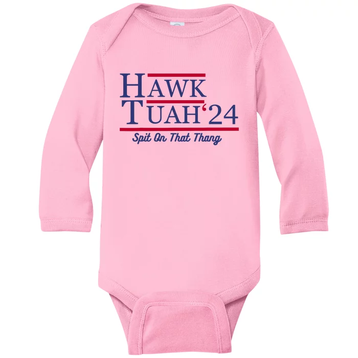 Hawk Tuah 24 Spit On That Thang Baby Long Sleeve Bodysuit