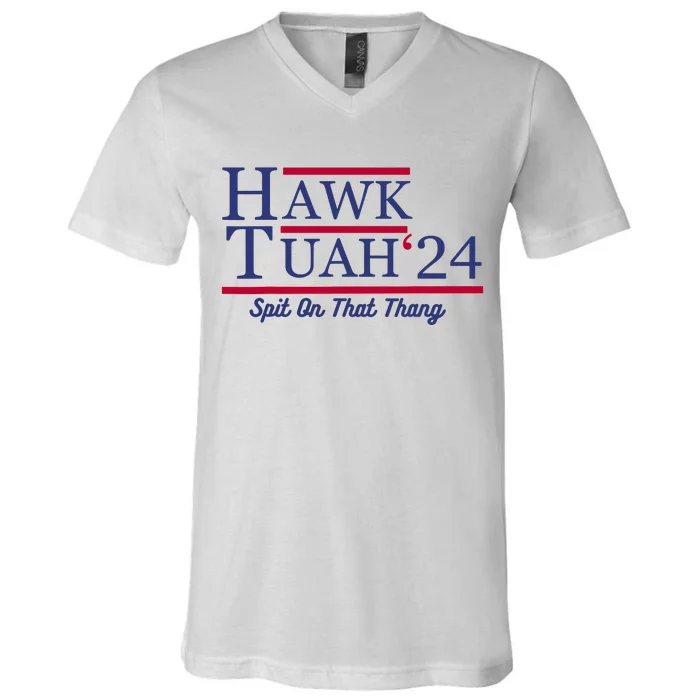 Hawk Tuah 24 Spit On That Thang V-Neck T-Shirt