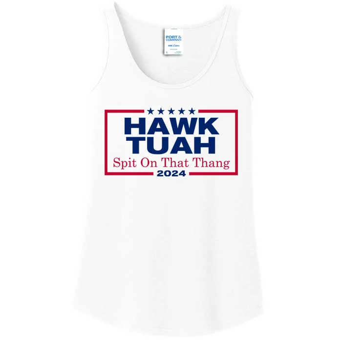 Hawk Tuah 24 Spit On That Thang Funny Quote Ladies Essential Tank