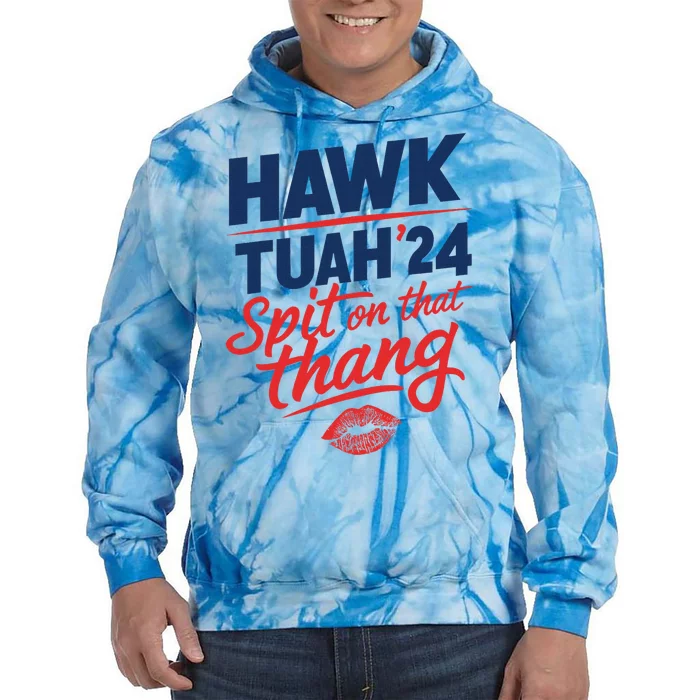 Hawk Tuah 2024 Funny Hawk Tush Design Tie Dye Hoodie