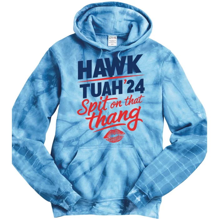 Hawk Tuah 2024 Funny Hawk Tush Design Tie Dye Hoodie