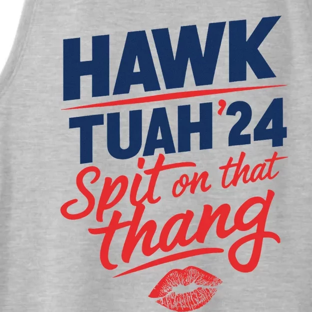 Hawk Tuah 2024 Funny Hawk Tush Design Ladies Tri-Blend Wicking Tank