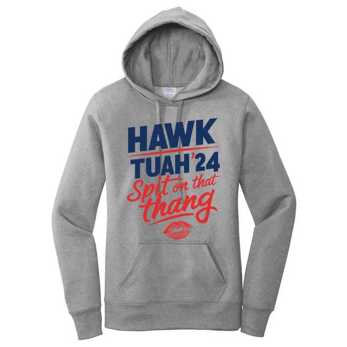 Hawk Tuah 2024 Funny Hawk Tush Design Women's Pullover Hoodie