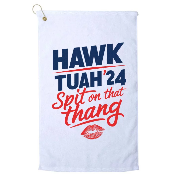 Hawk Tuah 2024 Funny Hawk Tush Design Platinum Collection Golf Towel