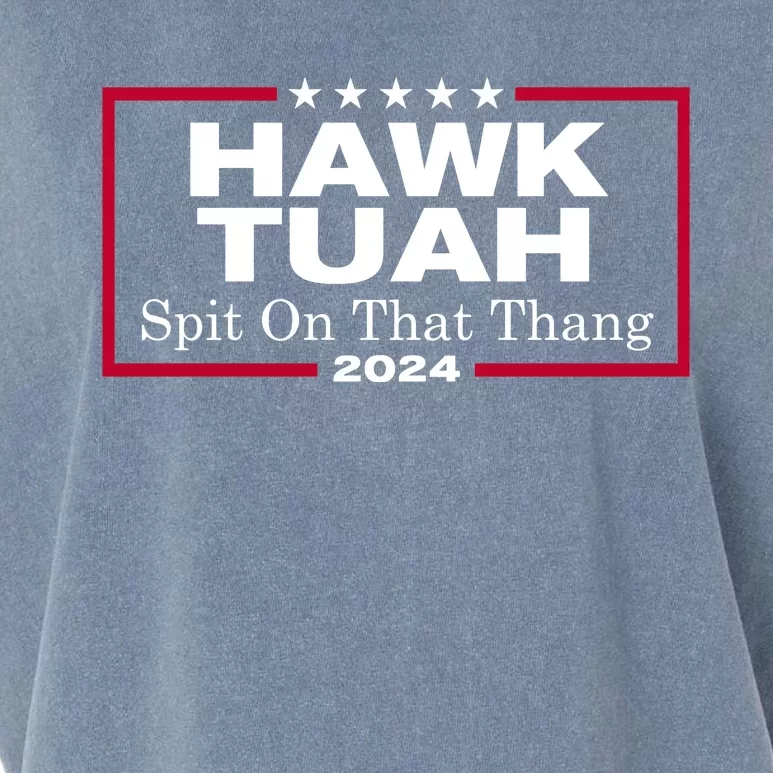 Hawk Tuah 24 Spit On That Thang Funny Quote Garment-Dyed Women's Muscle Tee