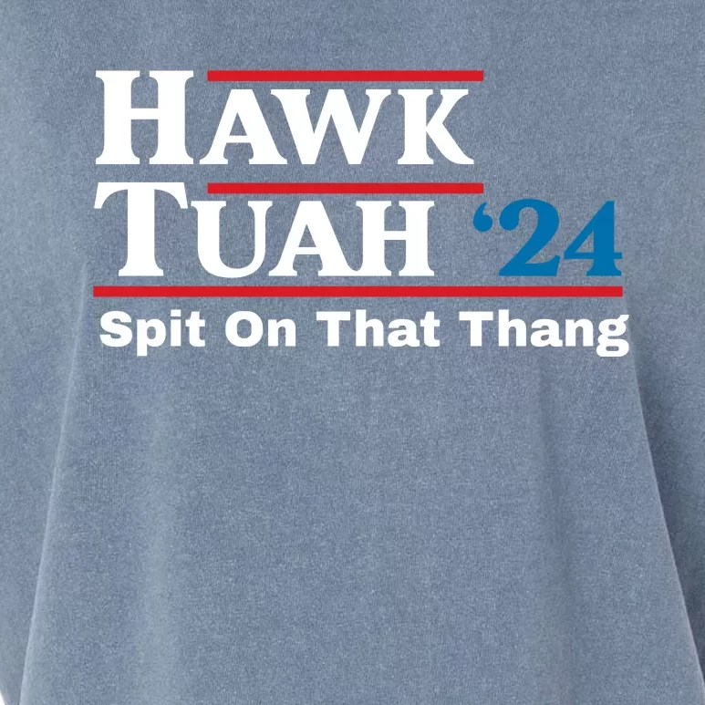 Hawk Tuah 24 Spit On That Thang Funny Quote Garment-Dyed Women's Muscle Tee